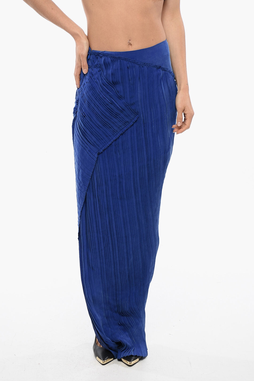 Balmain 2405~Asymmetric Skirt with Draped Design
