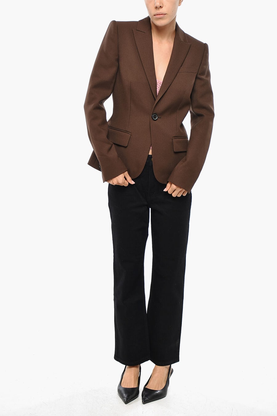 Dsquared2 2405~Balzer 1-Button DEANA Solid-Color with Notched Lapel, view 4