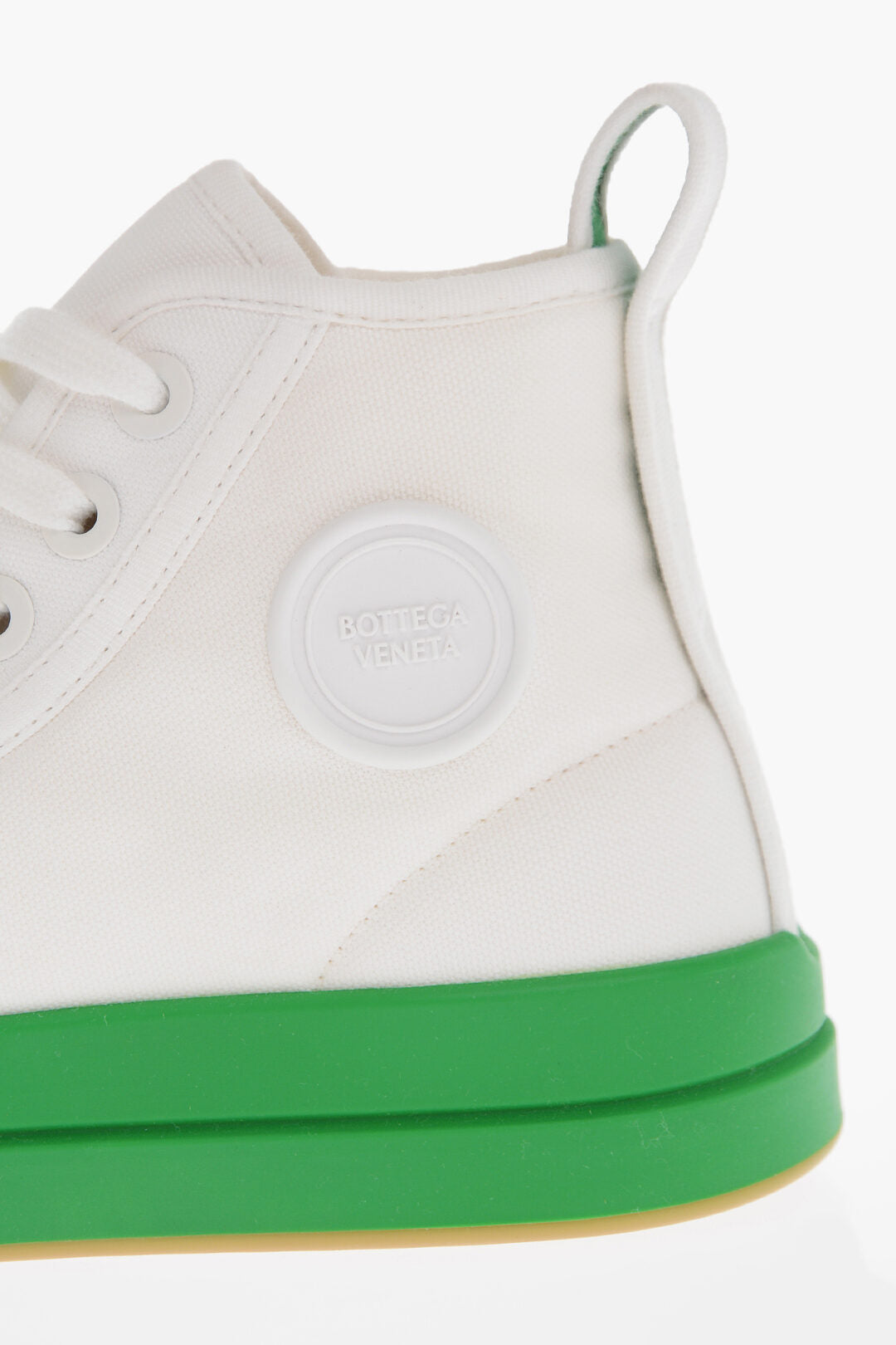 Bottega Veneta 2405~Canvas High-Top Sneakers VULCAN with Rubber Toe
