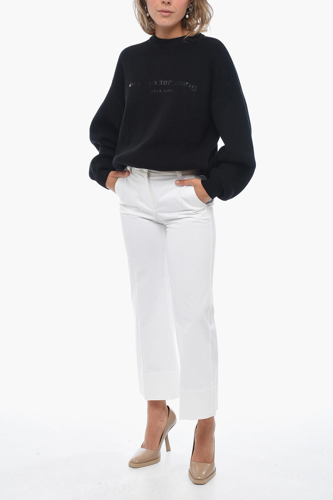 QL2 2405~Chino Trousers MELODY Wide-Leg with Concealed Fastening