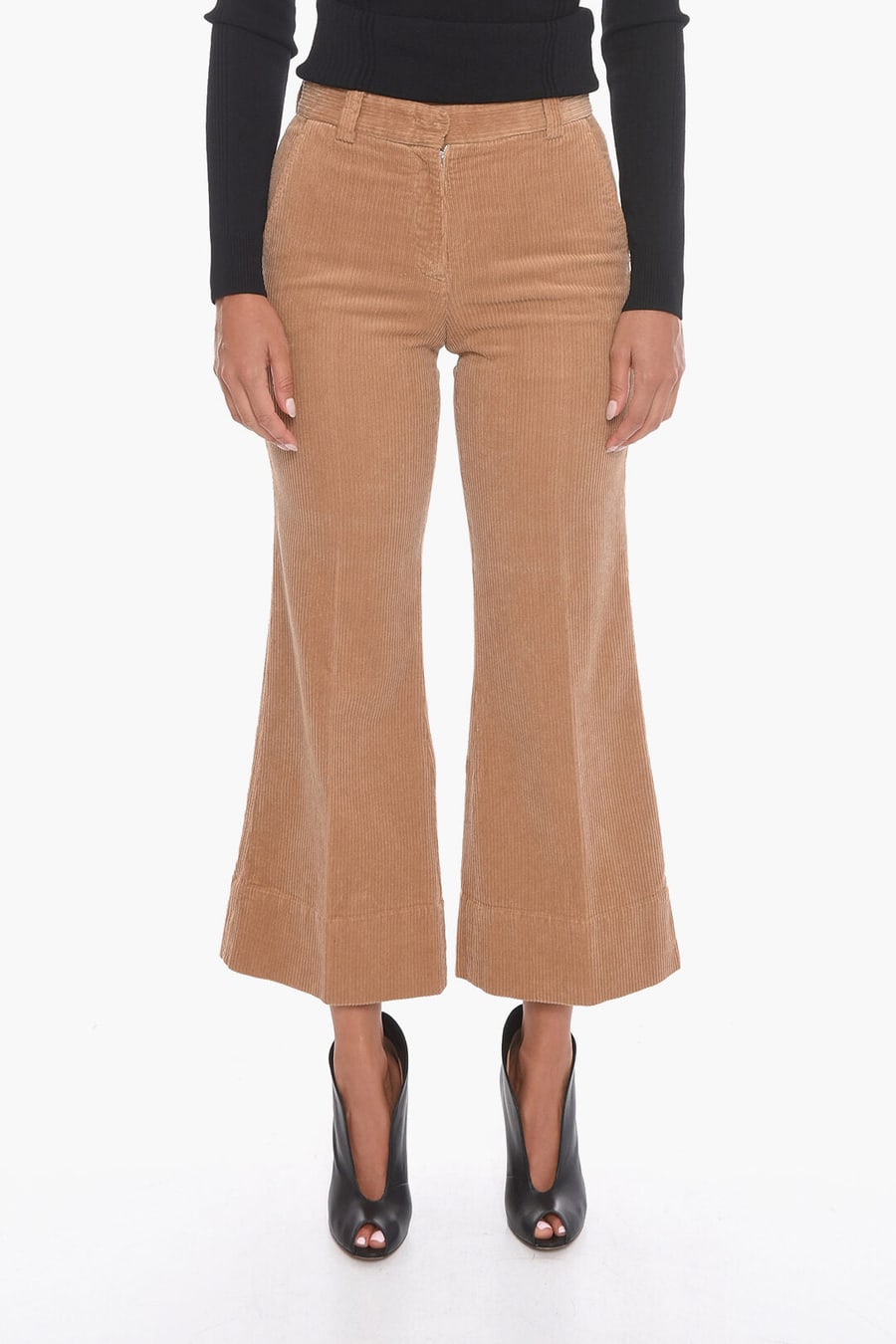 QL2 2405~Corduroy Cropped Palazzo Trousers