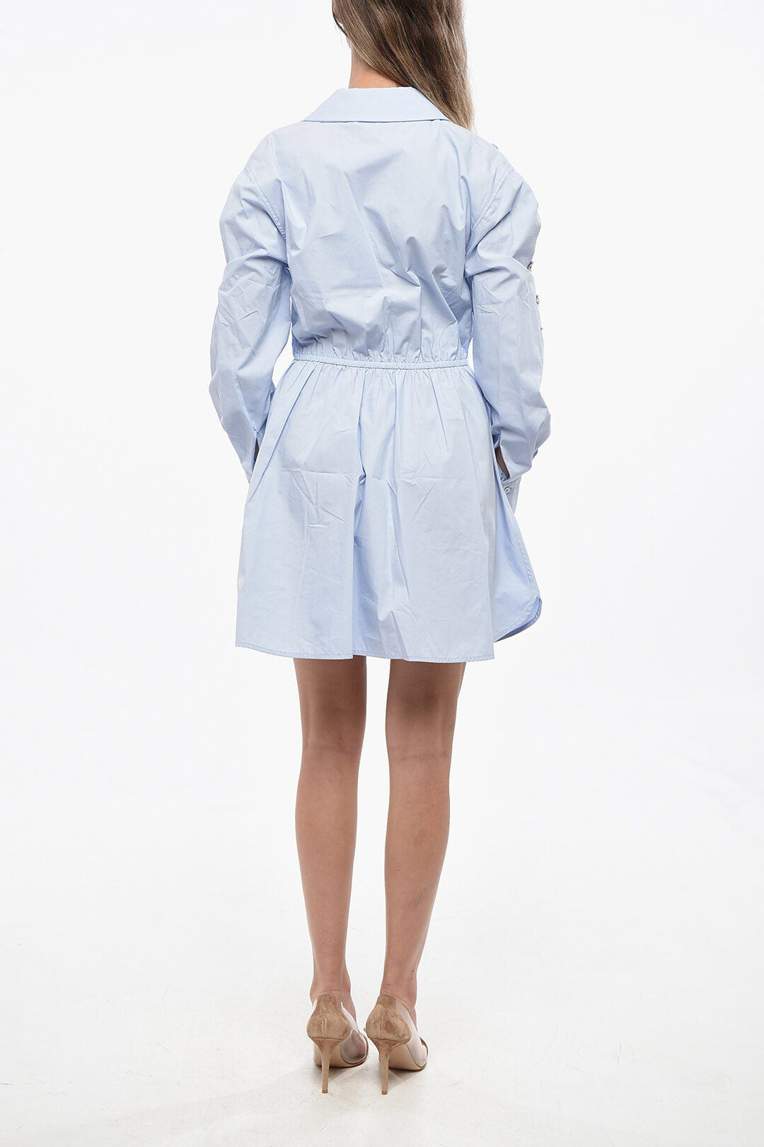 self-portrait 2405~Cotton Shirt Dress with Jewelry, view 2