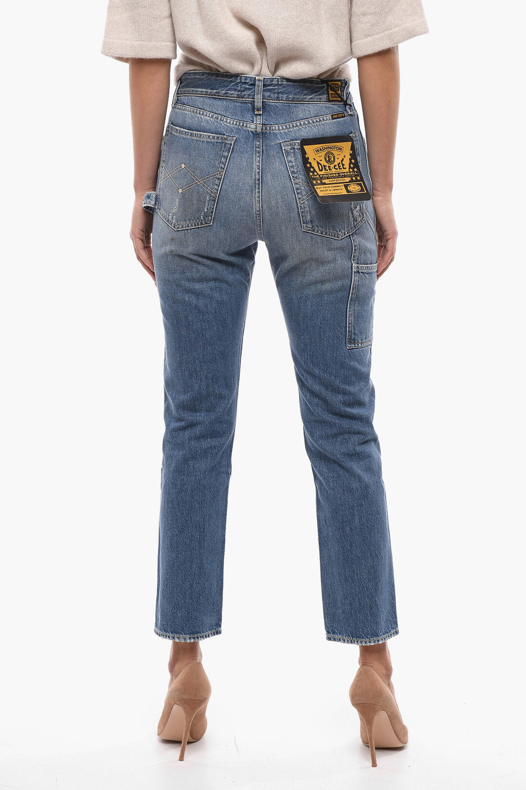 Washington Dee Cee 2405~Cropped Jeans with Frayed Hem 16cm, view 2