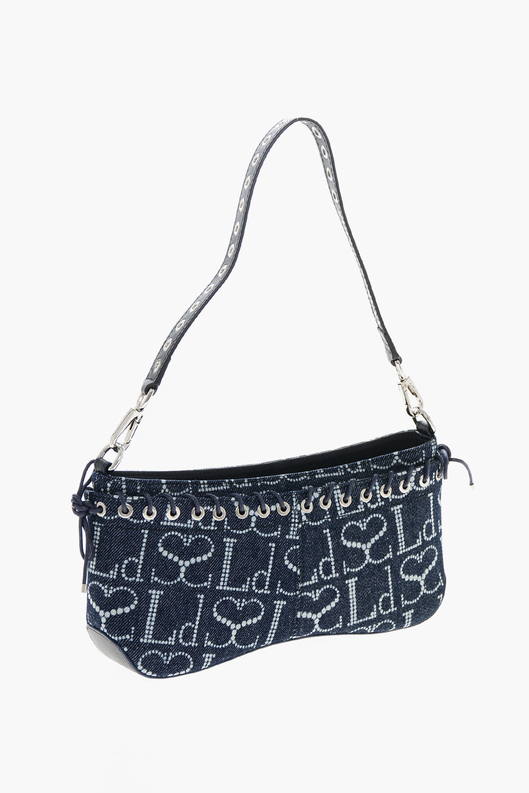 Ludovic de Saint Sernin 2405~Denim Bag CLEAVAGE with All-Over Monogram, view 2