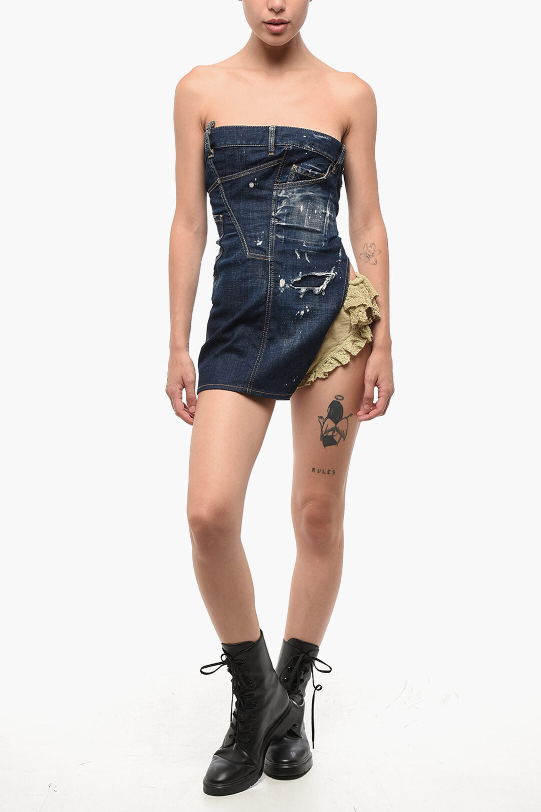 Dsquared2 2405~Denim Mini Dress with Dark Wash