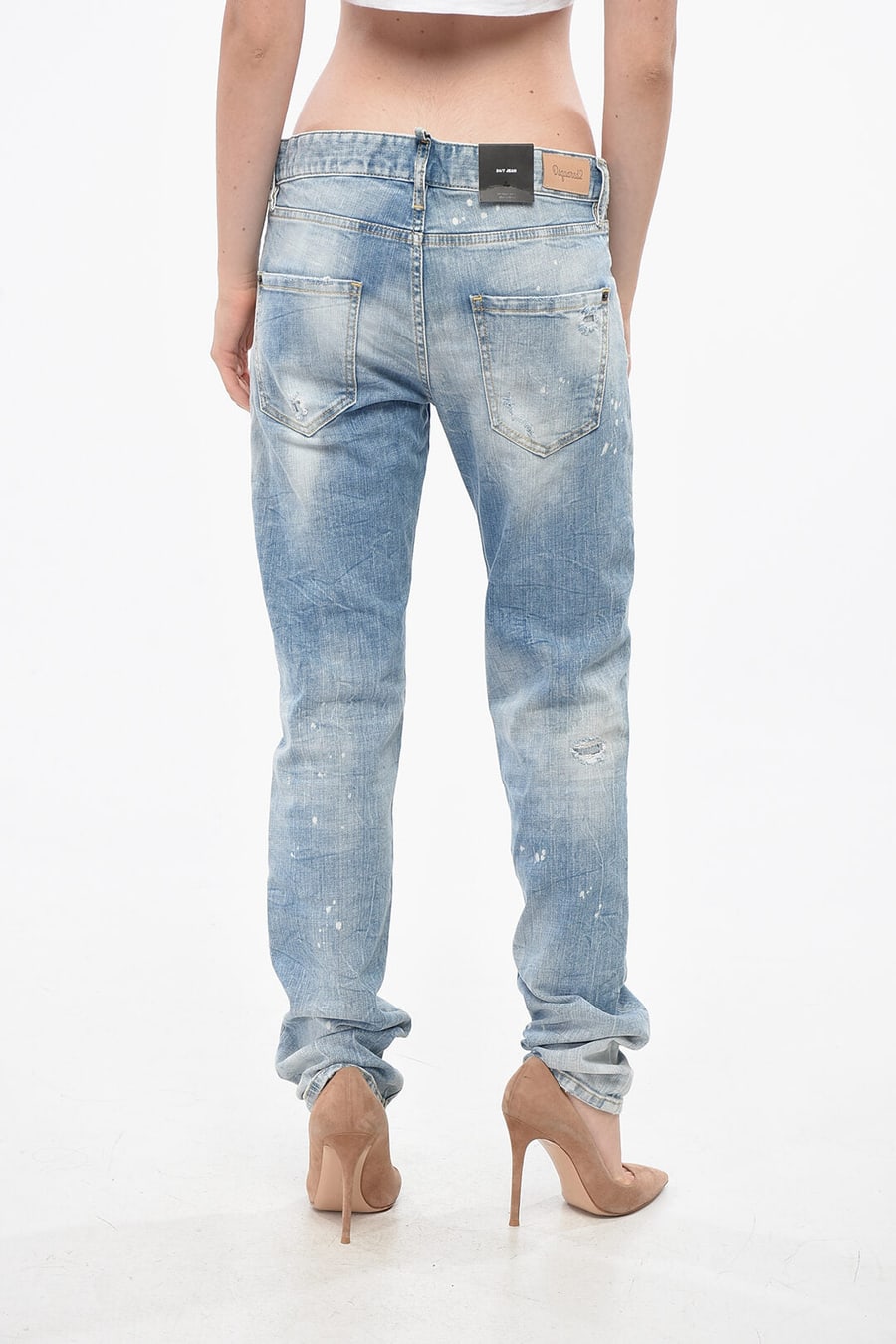 Dsquared2 2405~Distressed Jeans 24/7 Regular Fit with Logo Button 17cm, view 2