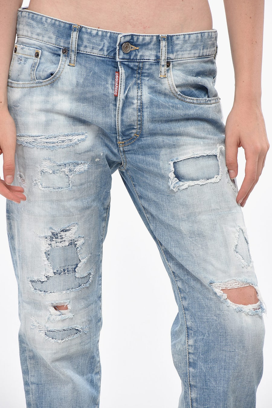 Dsquared2 2405~Distressed Jeans 24/7 Regular Fit with Logo Button 17cm, view 3