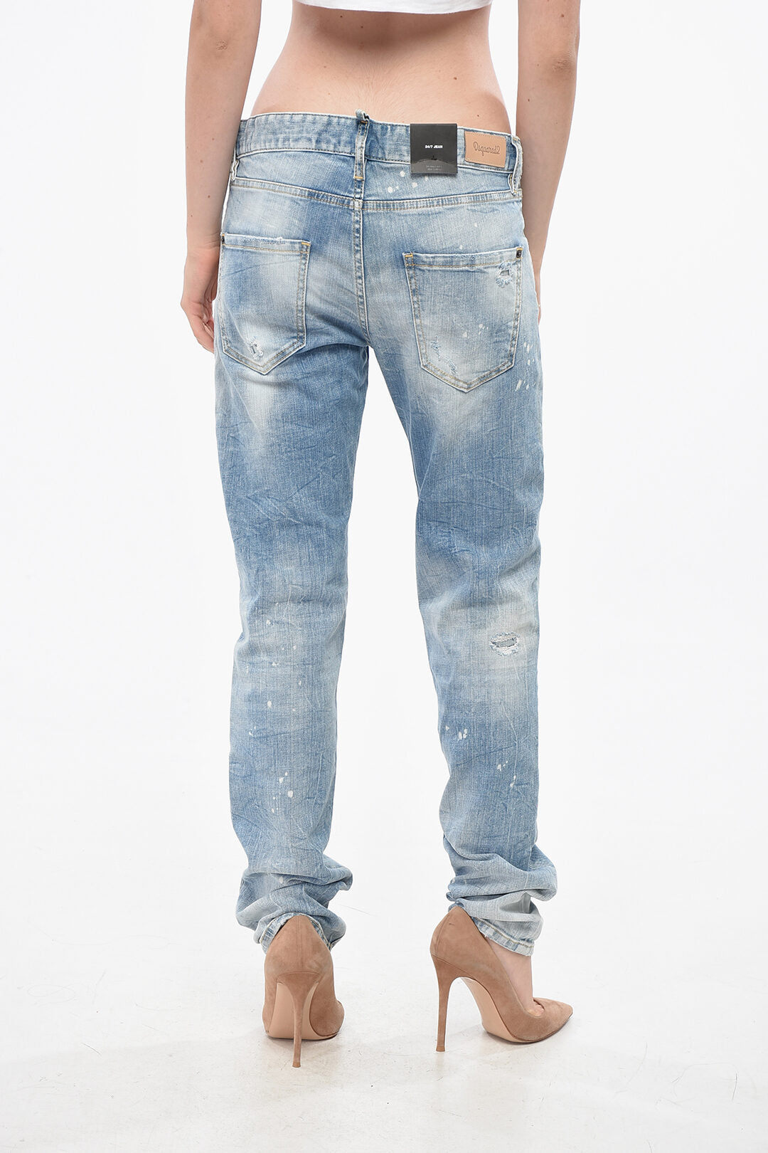 Dsquared2 2405~Distressed Jeans 24/7 Regular Fit with Logo Button 17cm, view 2