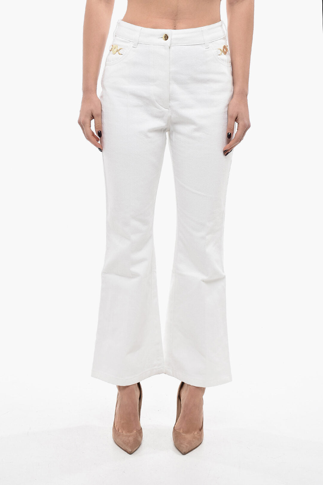 Patou 2405~Flare-Fit Jeans with Jewel Details 28cm