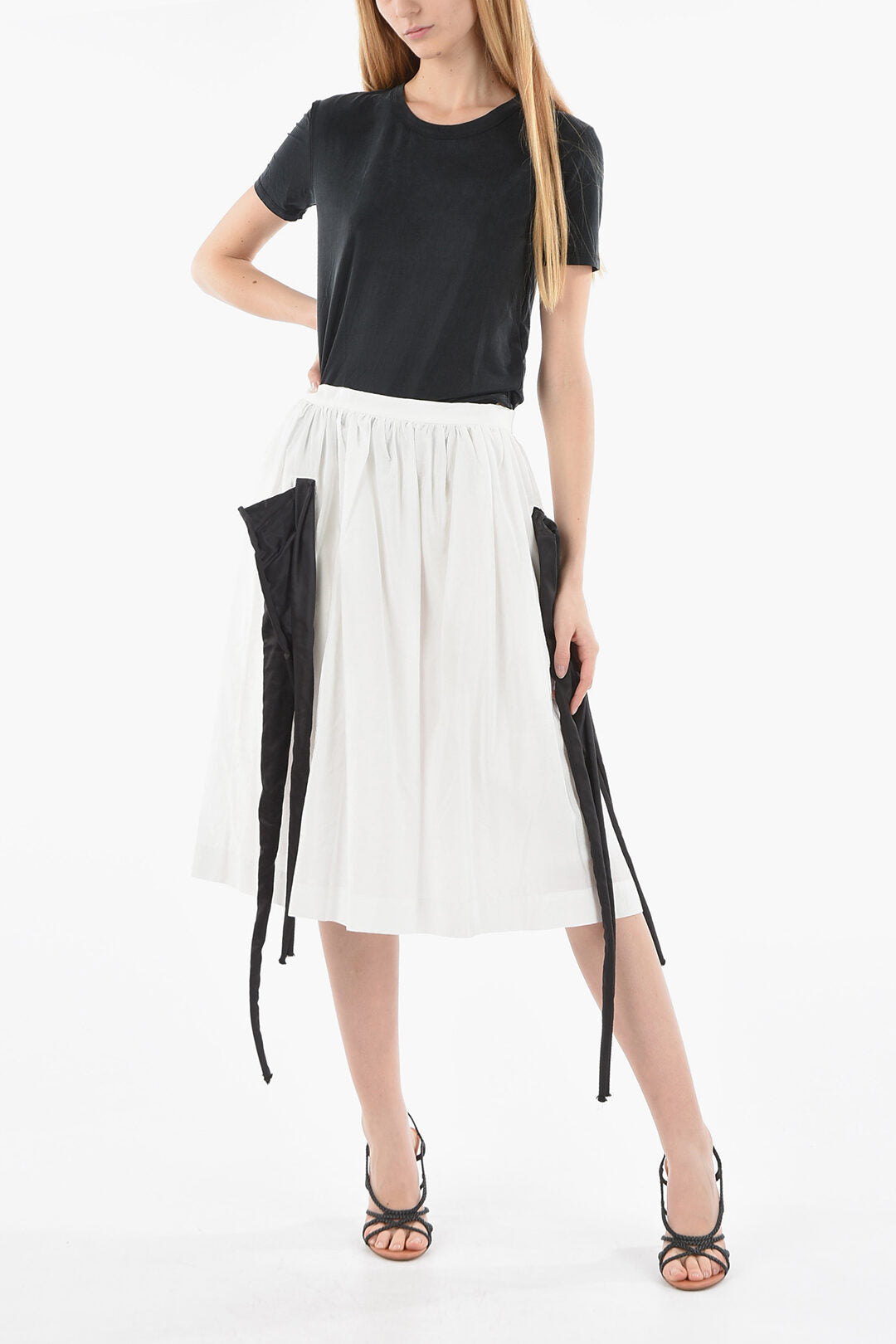 JORDANLUCA 2405~Flared Skirt with Contrast Details