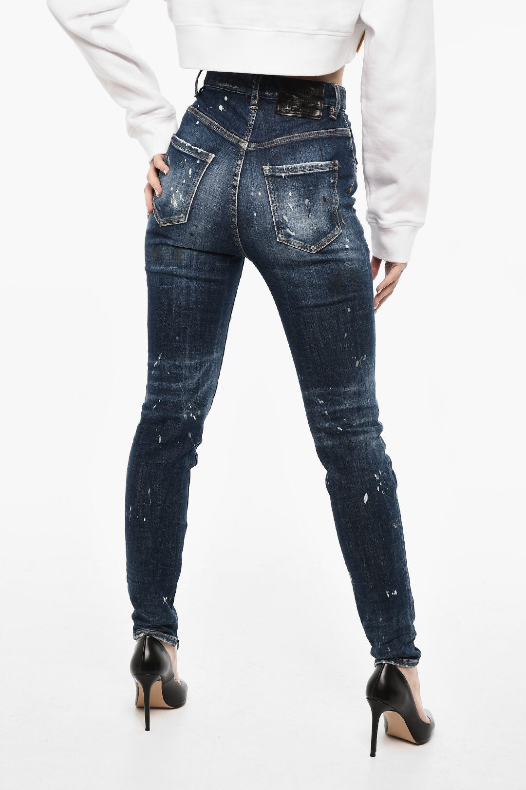 Dsquared2 2405~High-Waisted Vintage-Effect Jeans, view 2