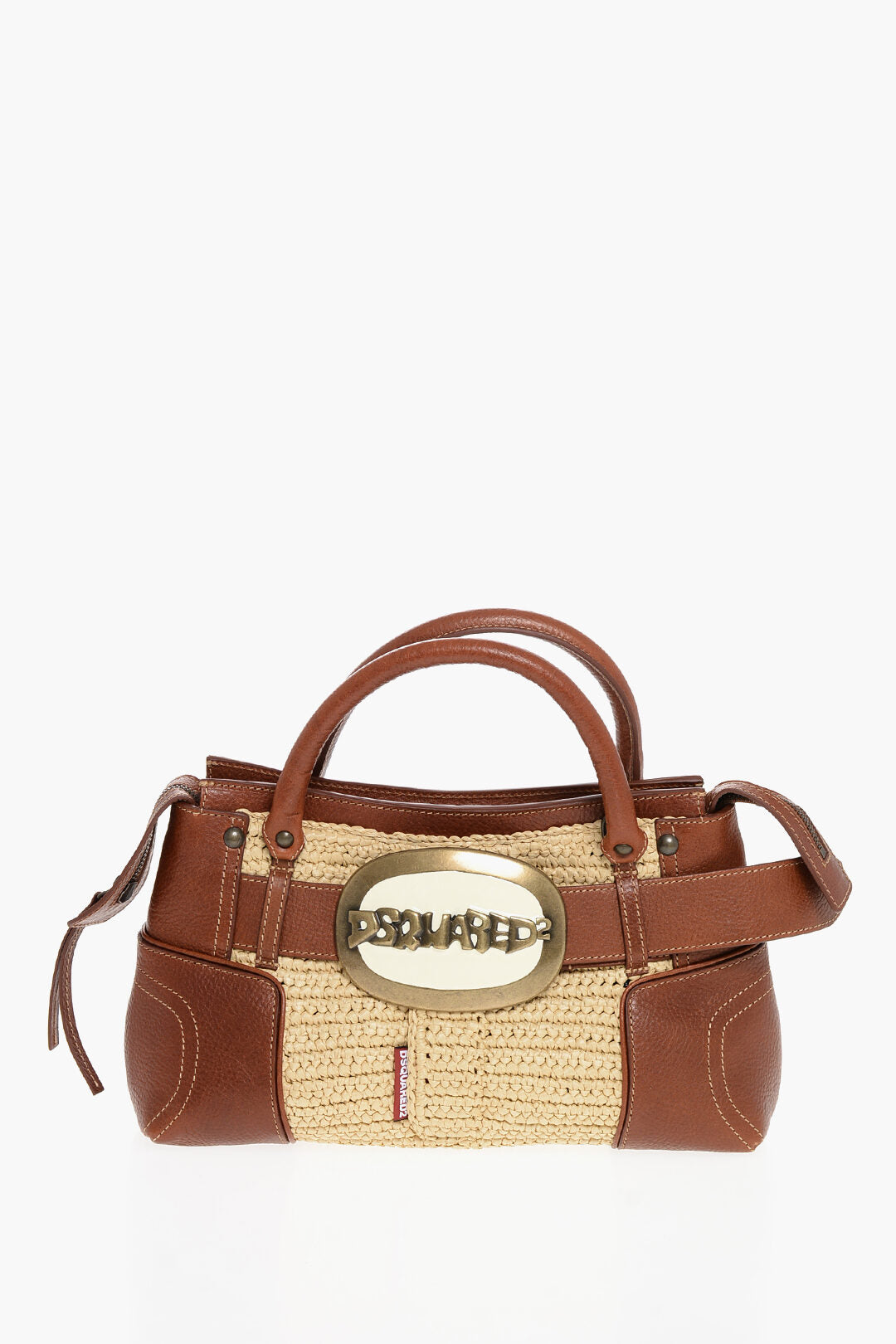 Dsquared2 2405~Leather Handbag with Logo Buckle
