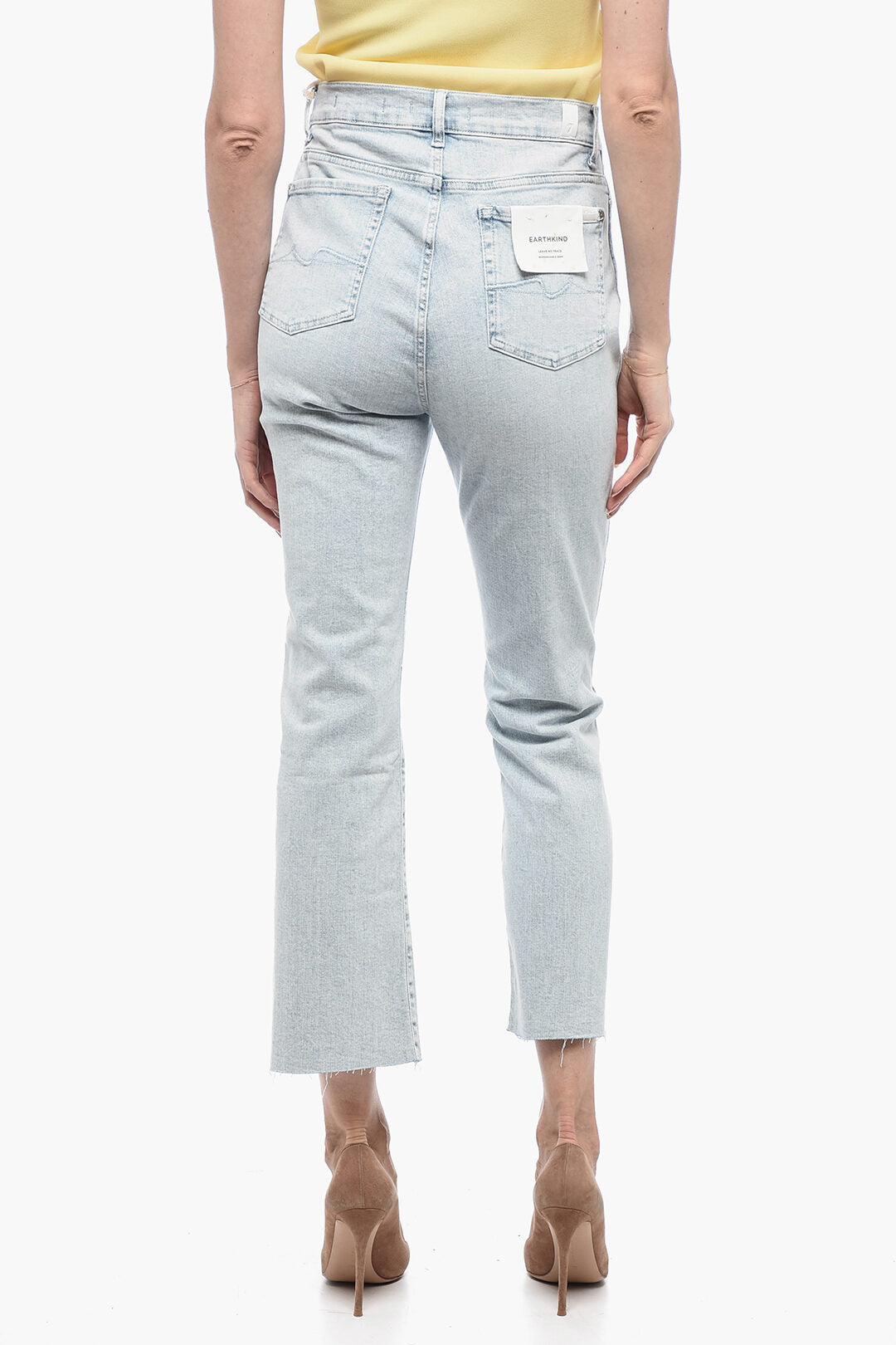 Seven 2405~Light-Wash Stretch Jeans with Raw Hem, view 2