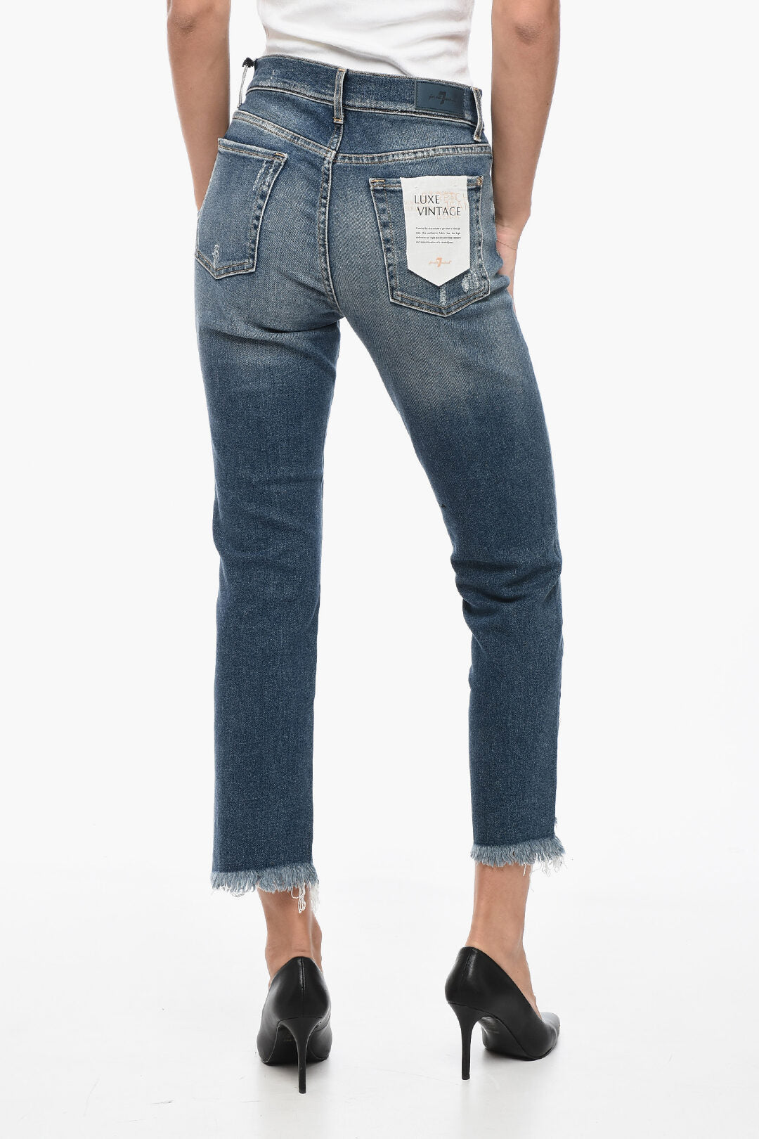 7 For All Mankind 2405~LUXE VINTAGE Cropped Jeans with Distressed Effect 18cm, view 2