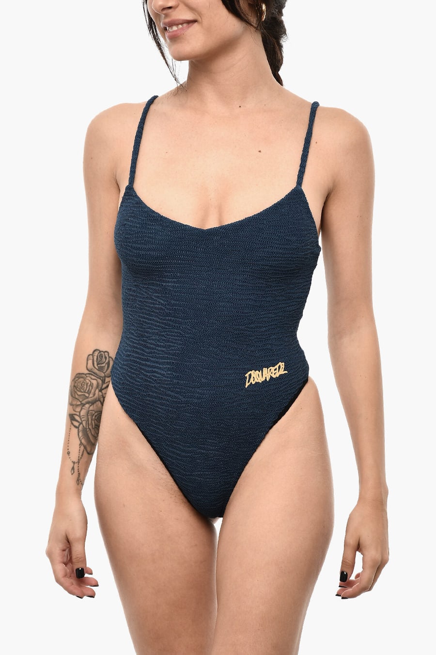 Dsquared2 2405~One-Piece Swimsuit with Wave Pattern