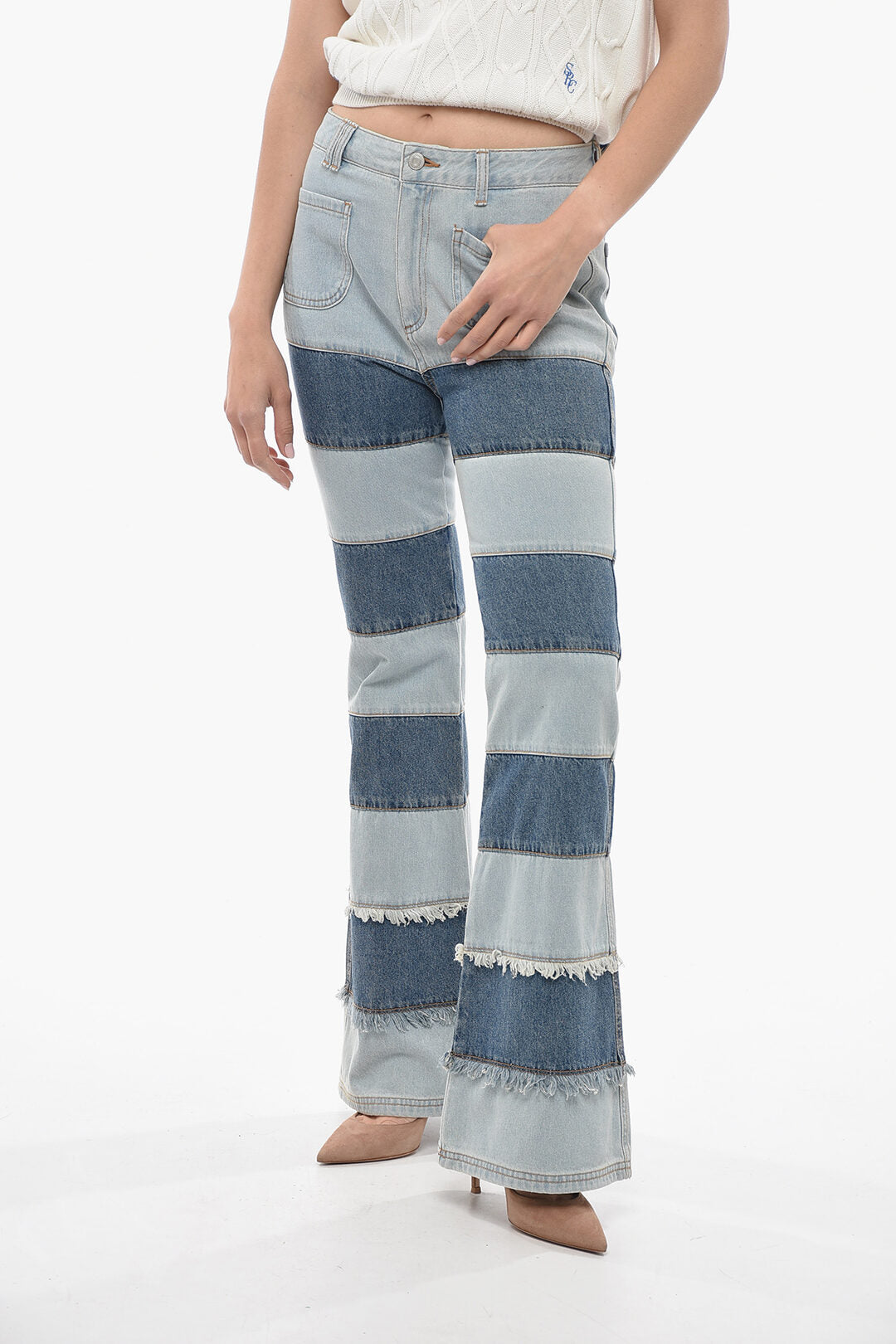Andersson Bell 2405~Patchwork Jeans with Patch Pockets 28cm