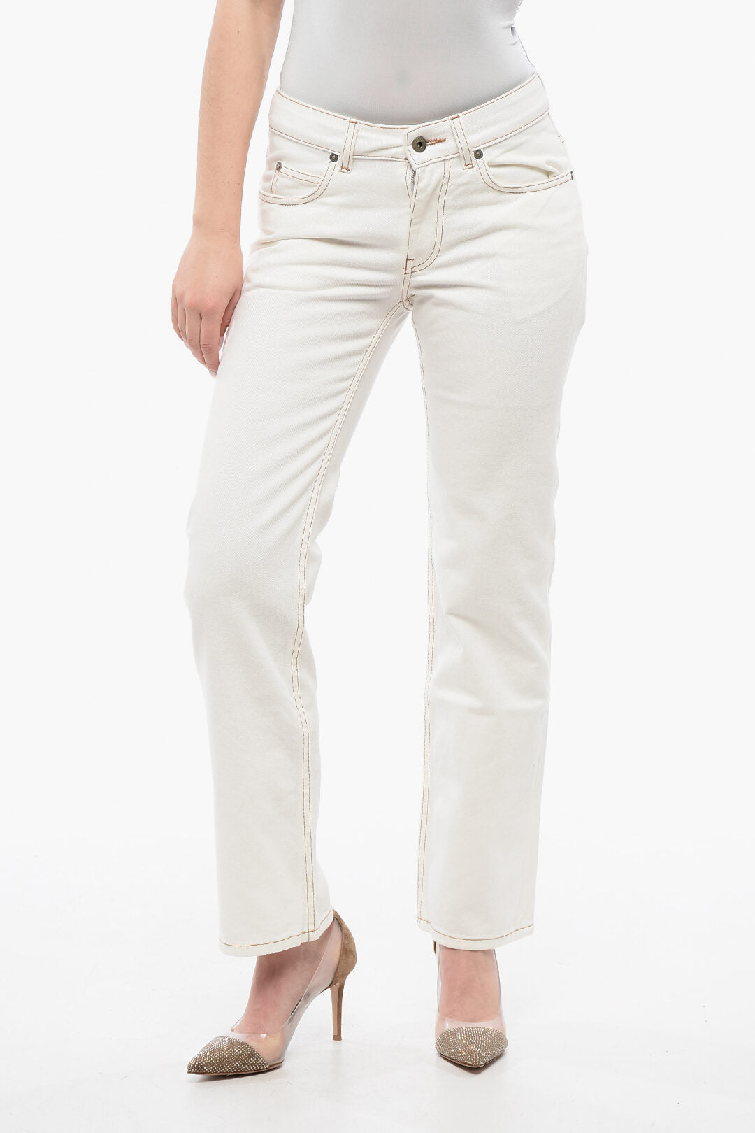Off-White 2405~Regular Fit Jeans 90S FIT VINTAGE with Visible Seams 21cm