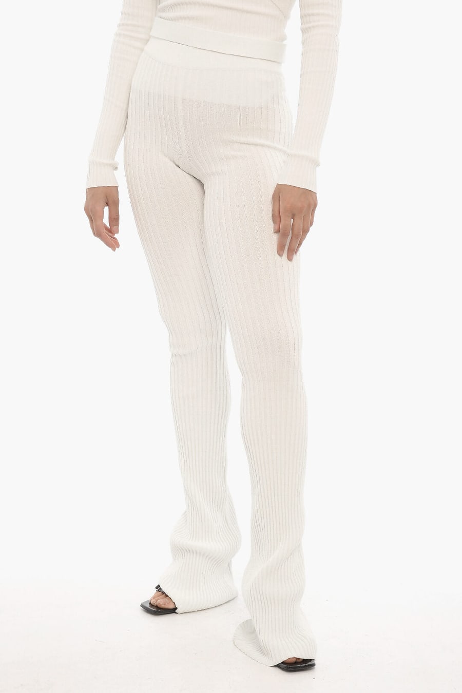 ANDREĀDAMO 2405~Ribbed Boot-Cut Pants