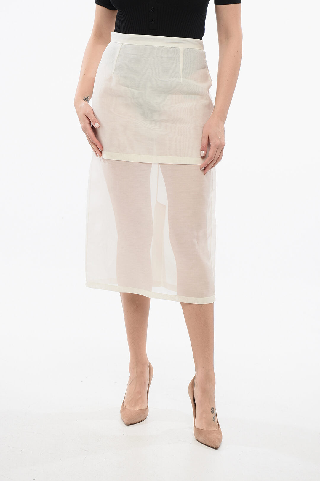 Super Blond 2405~Sheer Silk Skirt with Layer
