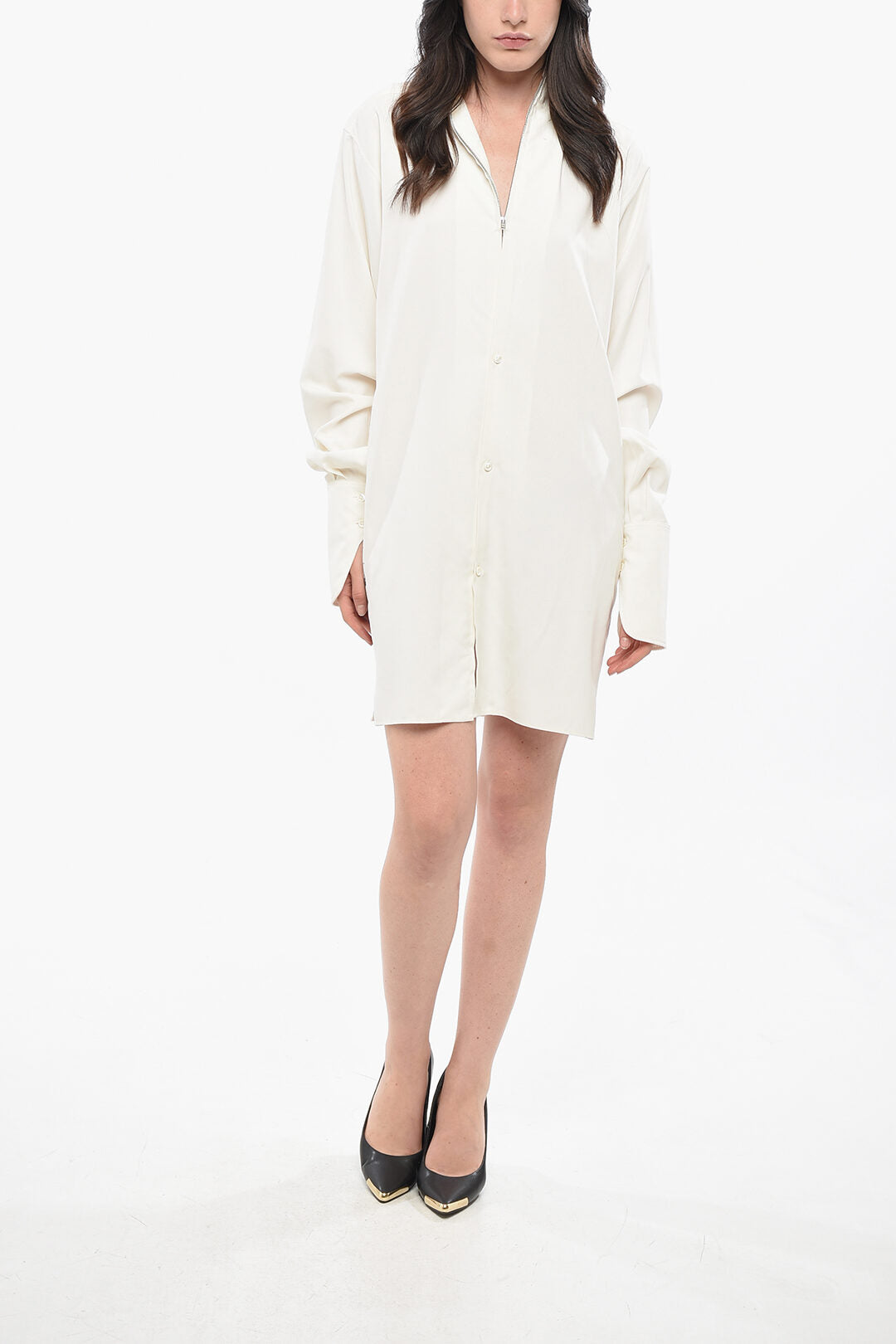 Maison Margiela 2405~Silk Shirt PUNK Printed Long-Sleeve