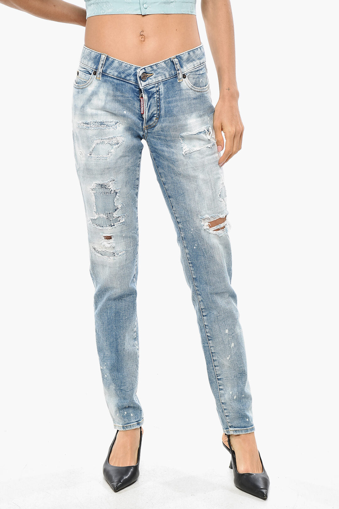 Dsquared2 2405~Slim Fit Jeans JENNIFER Acid Wash Effect 14cm
