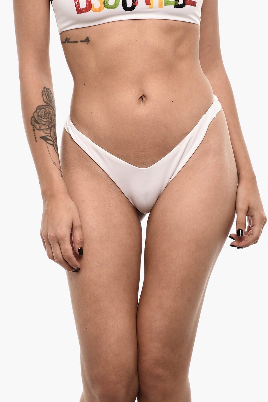 Dsquared2 2405~Solid-Color Bikini Briefs with Printed Logo