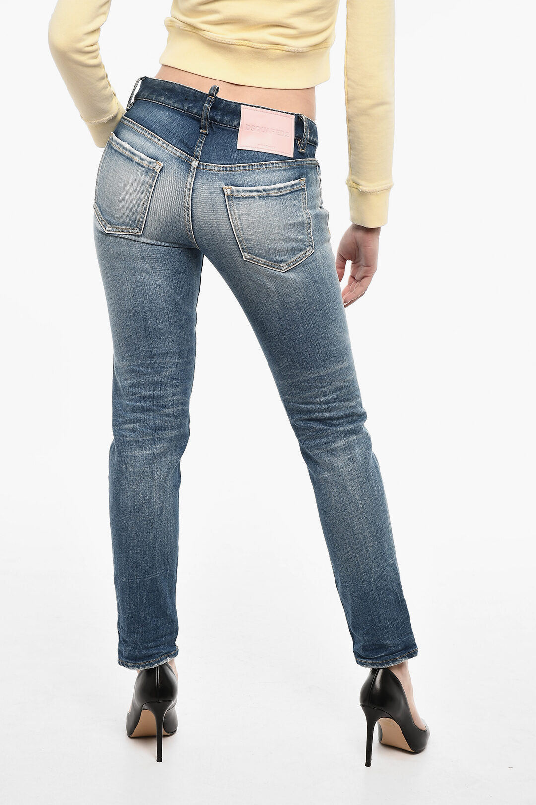 Dsquared2 2405~Solid-Color Jeans with Charm, view 2