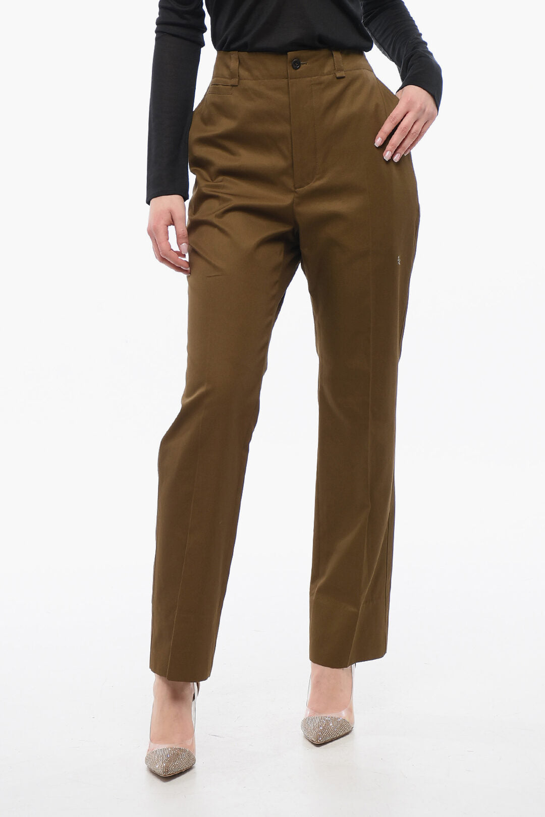 Saint Laurent 2405~Straight-Leg Trousers with Pleats