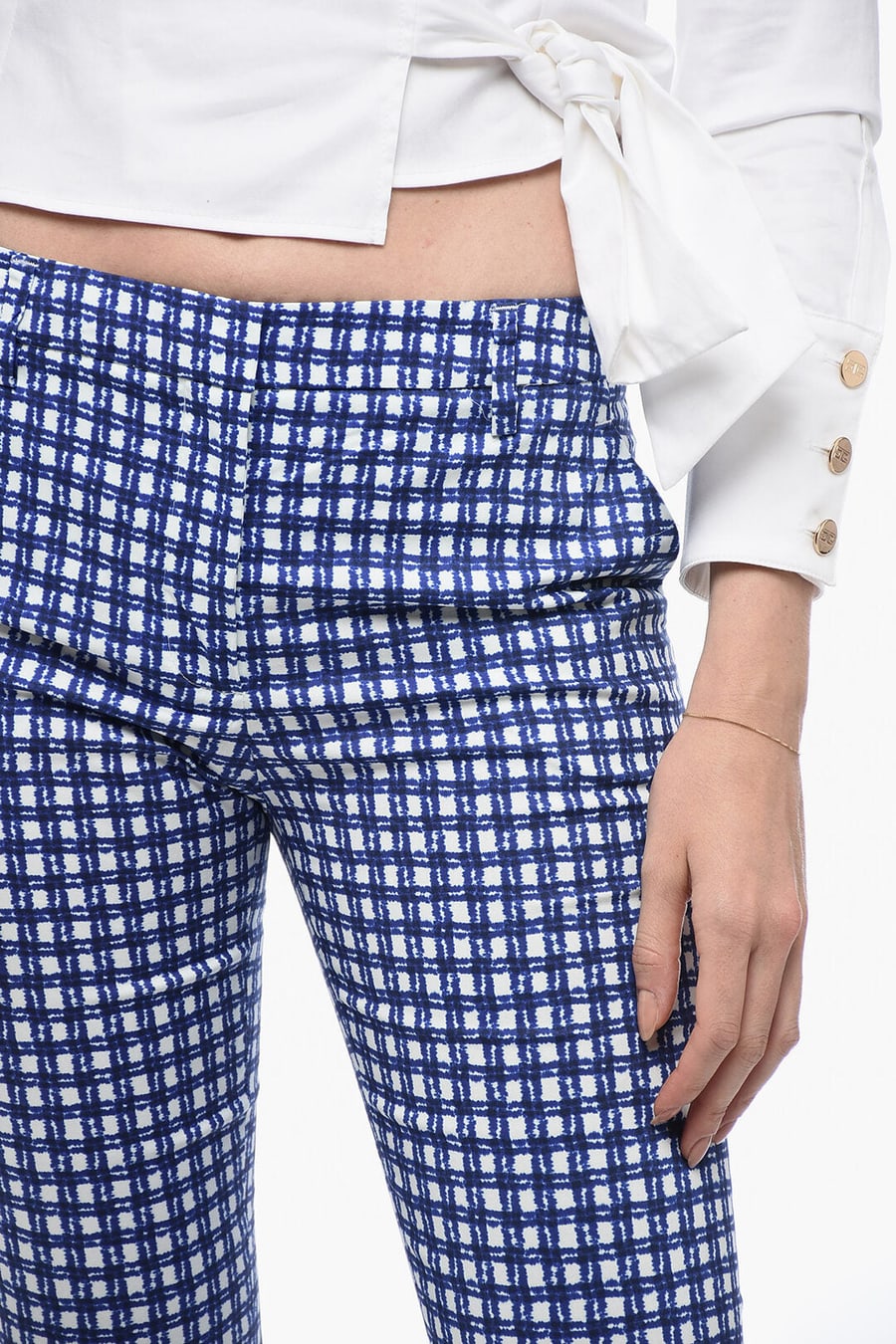 True Royal 2405~Stretch Cotton Chino Pants with Checked Pattern, view 3