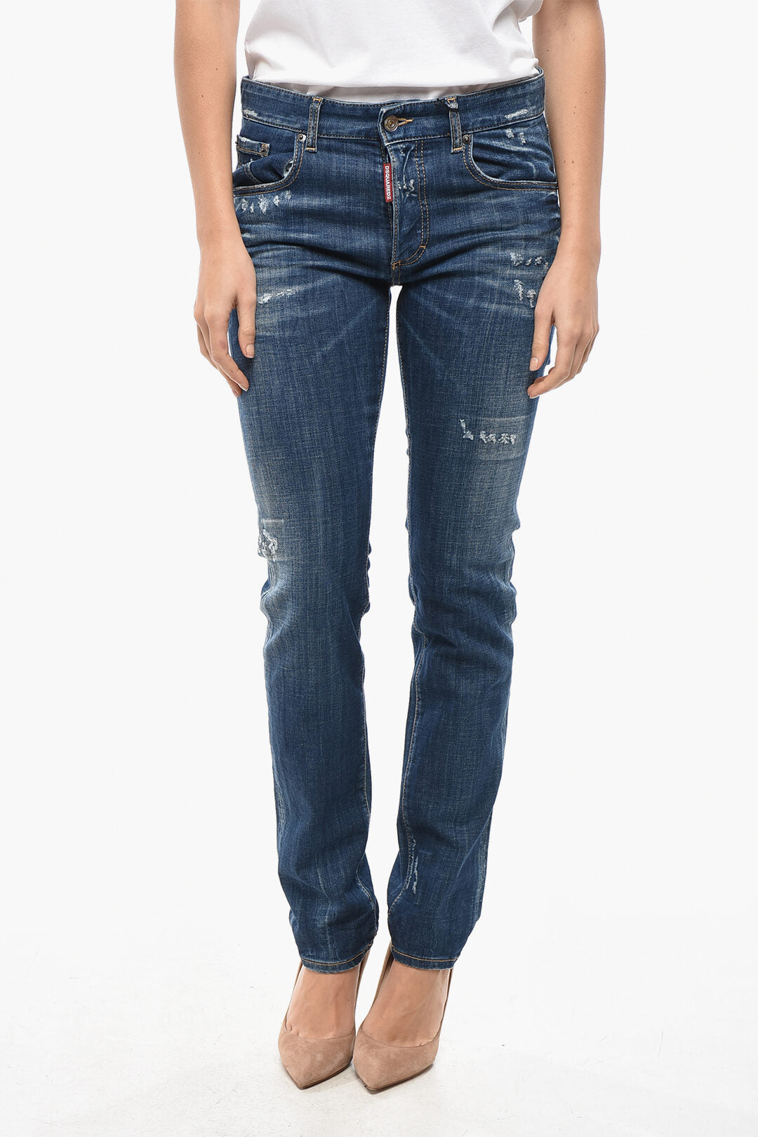 Dsquared2 2405~Stretch Denim Jeans 24/7 Vintage Effect 17cm
