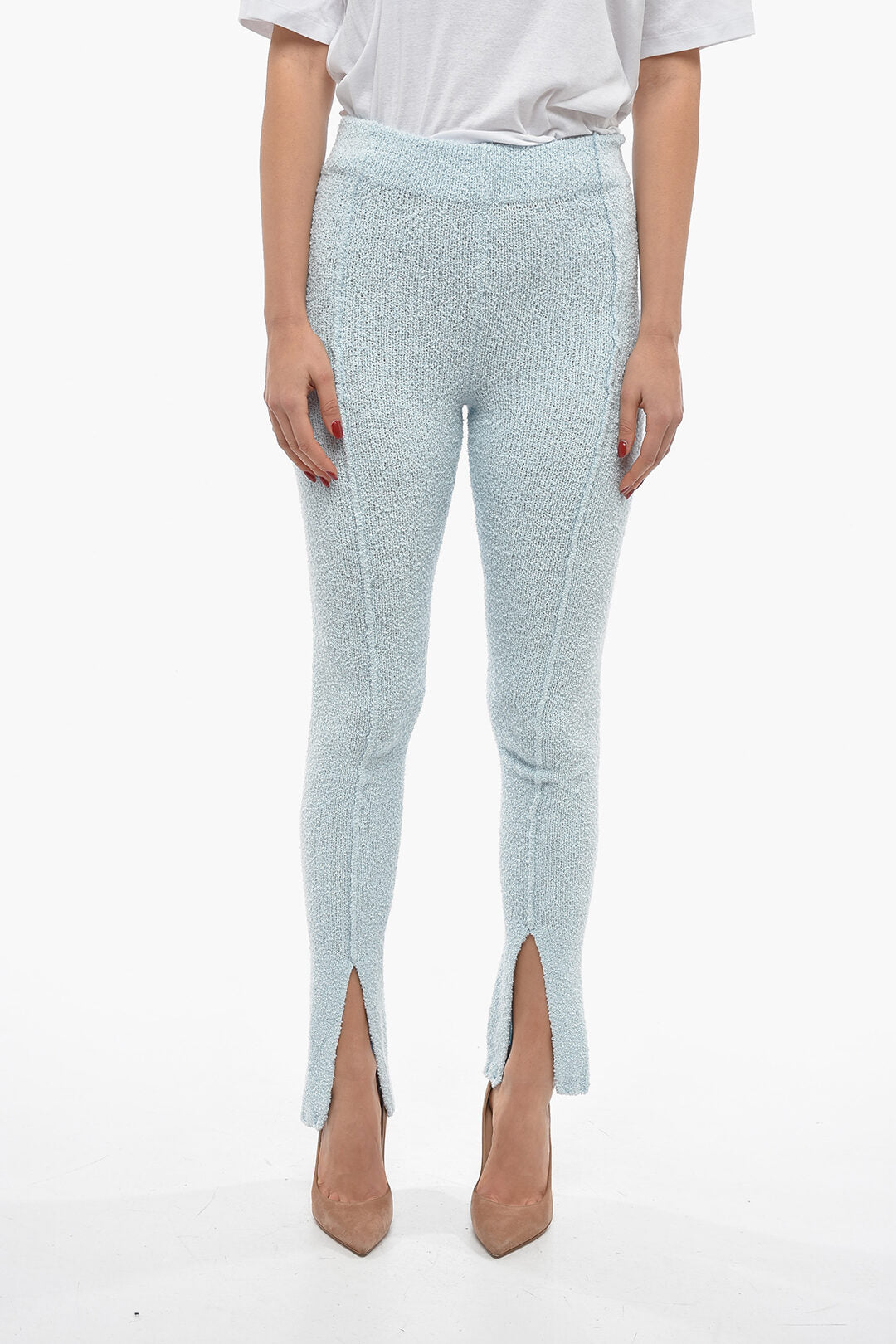 Rotate 2405~Terry-Cotton Flared Pants ALICIANA with Ankle Split