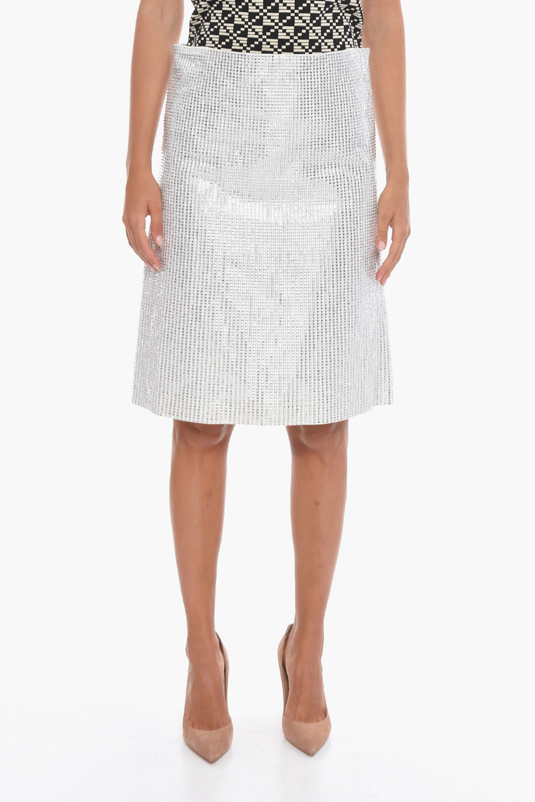 Bottega Veneta 2405~Trapeze Skirt with All-Over Crystals