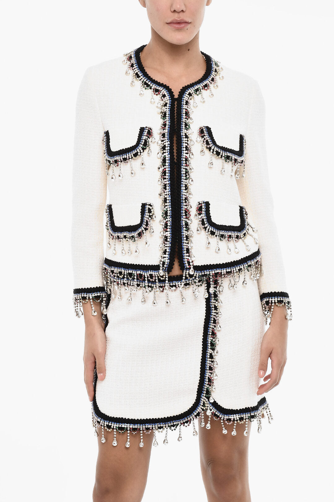 Dsquared2 2405~Tweed Blazer with Jewel Details
