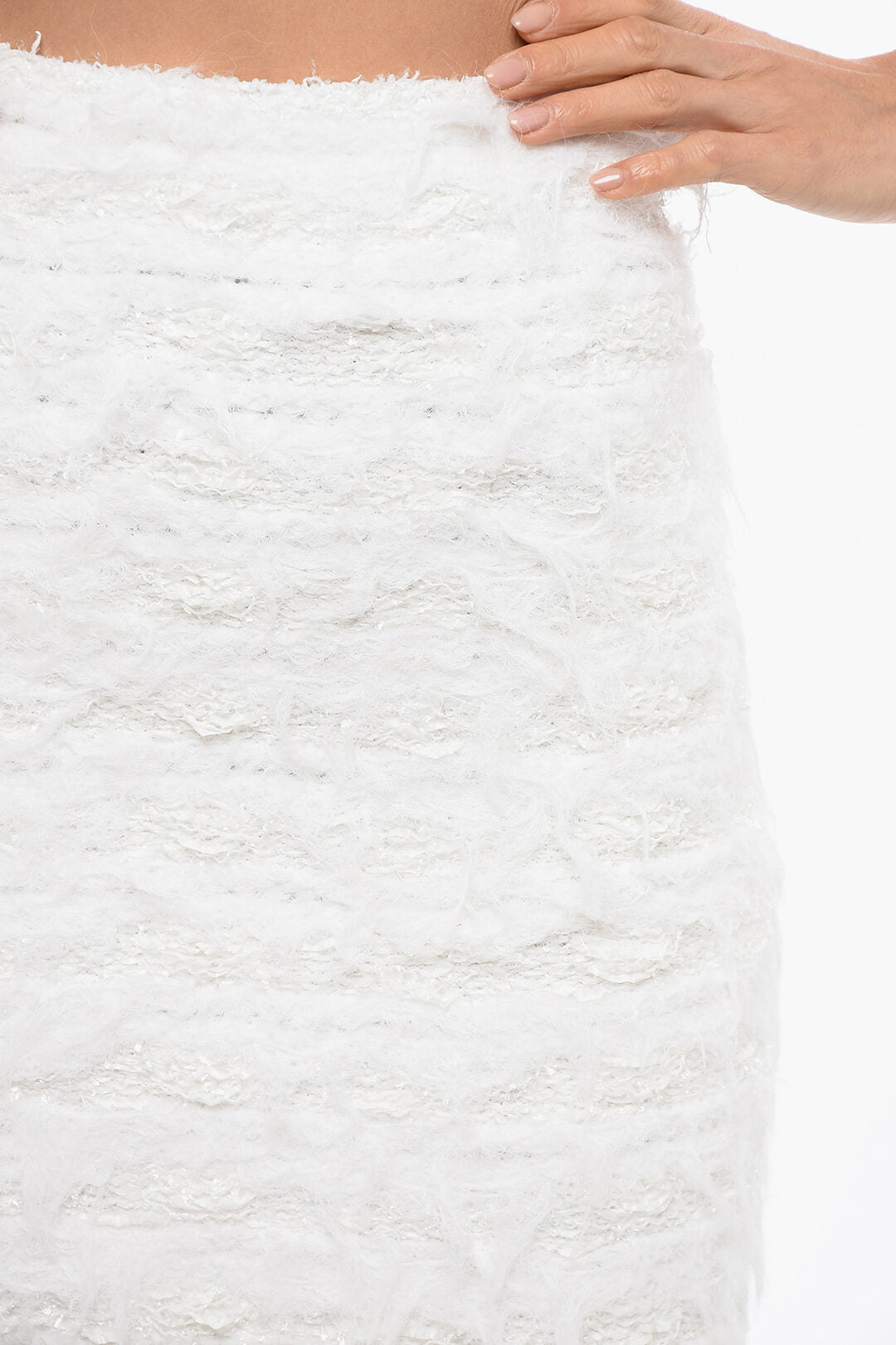 Balmain 2405~Tweed Skirt with Frayed Effect, view 2