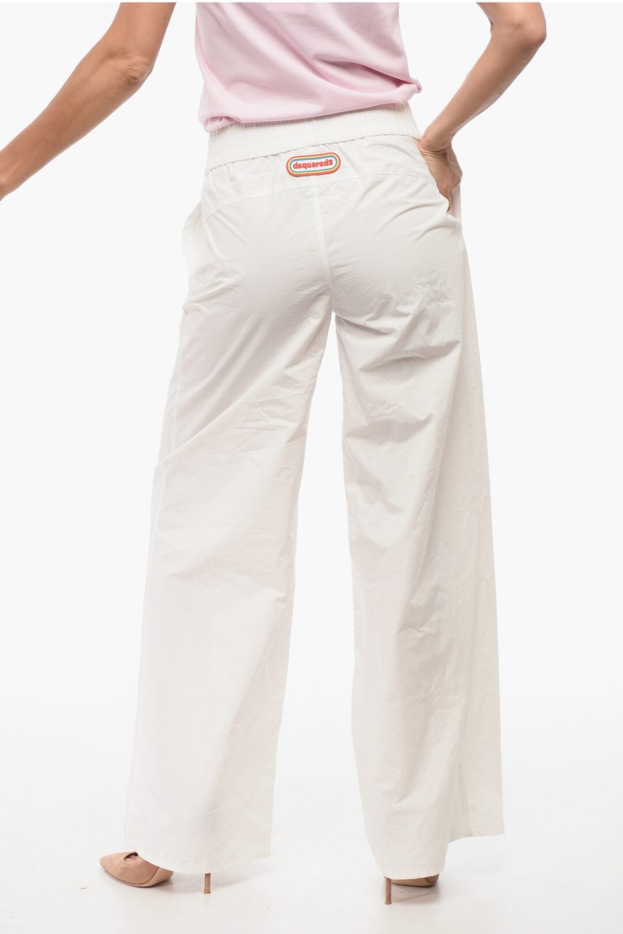Dsquared2 2405~Wide-Leg Pants with Logo Patch, view 2