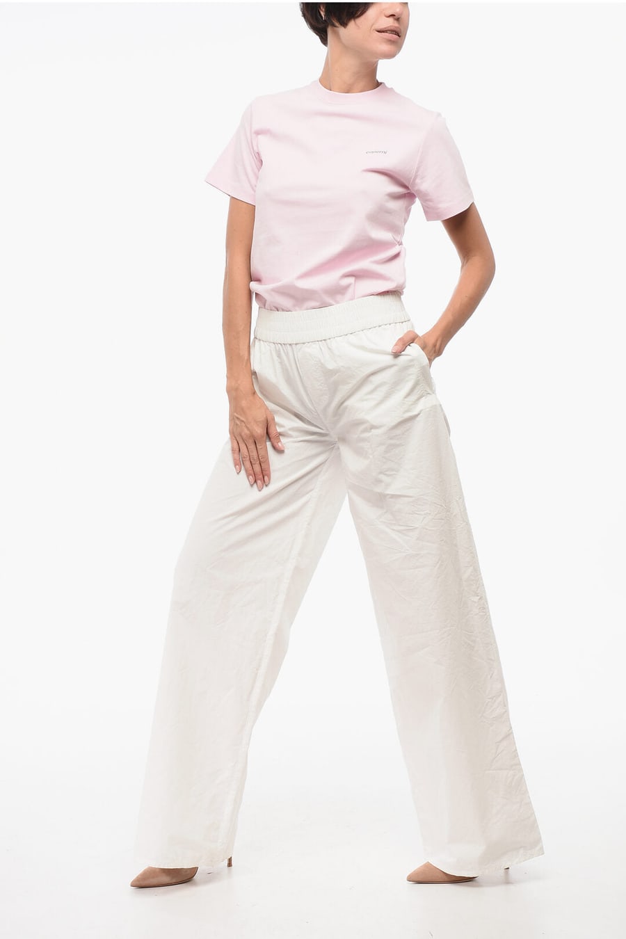 Dsquared2 2405~Wide-Leg Pants with Logo Patch, view 4