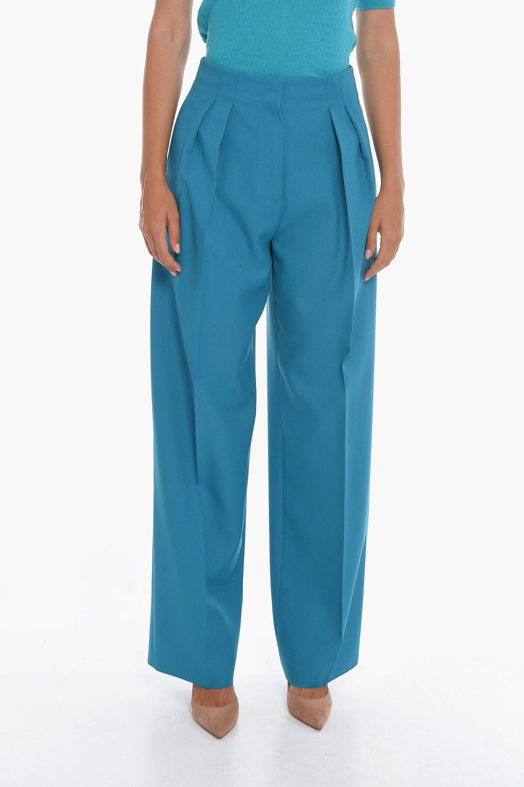 Super Blond 2405~Wide-Leg Pants with Pleats