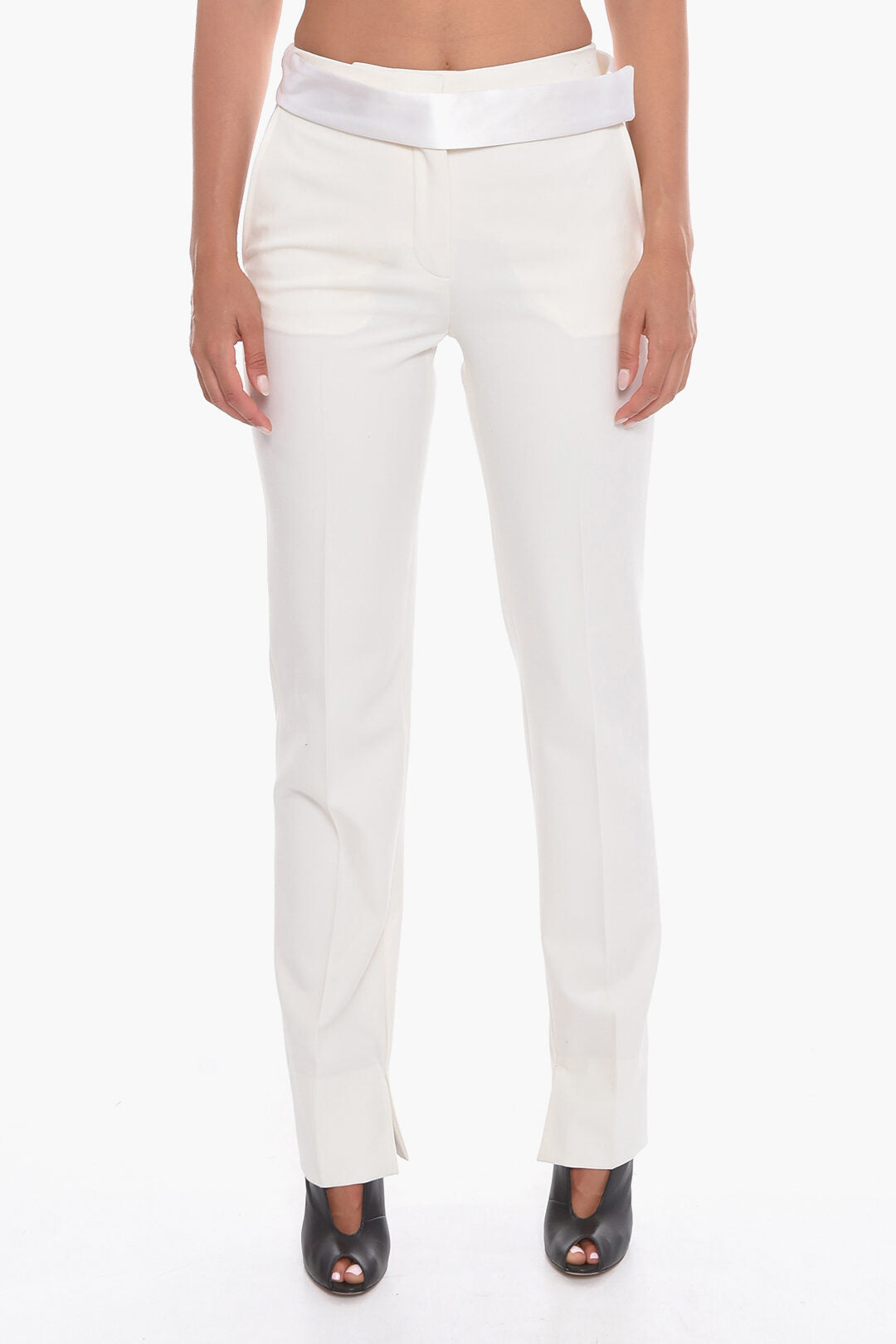 Stella McCartney 2405~Wool-Blend Single-Pleat Trousers with Satin Belt