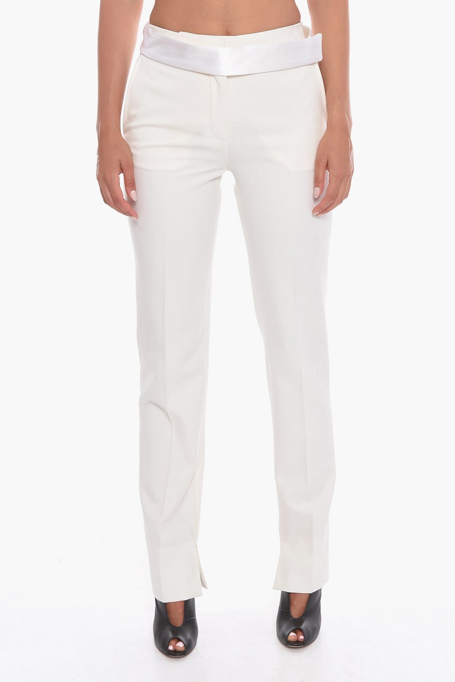 Stella McCartney 2405~Wool-Blend Single-Pleat Trousers with Satin Belt