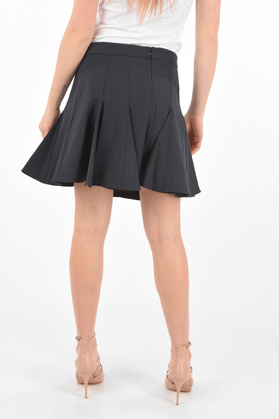 Diesel 2470~BLACK GOLD Above-the-Knee A-Line Skirt OLIBRA-A with Side Zip, view 2