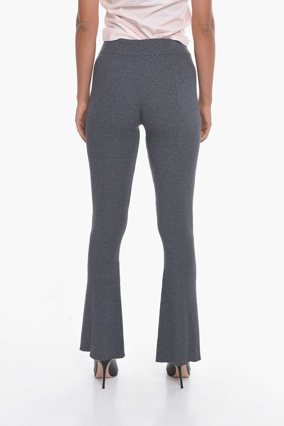 Remain 2470~Boot-Cut OMLY Ribbed Trousers with Ankle Slit