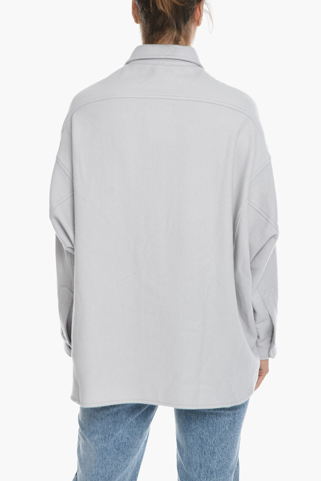 Destin 2470~Cashmere-Blend Long-Sleeve Overshirt with Utility Pockets, view 2