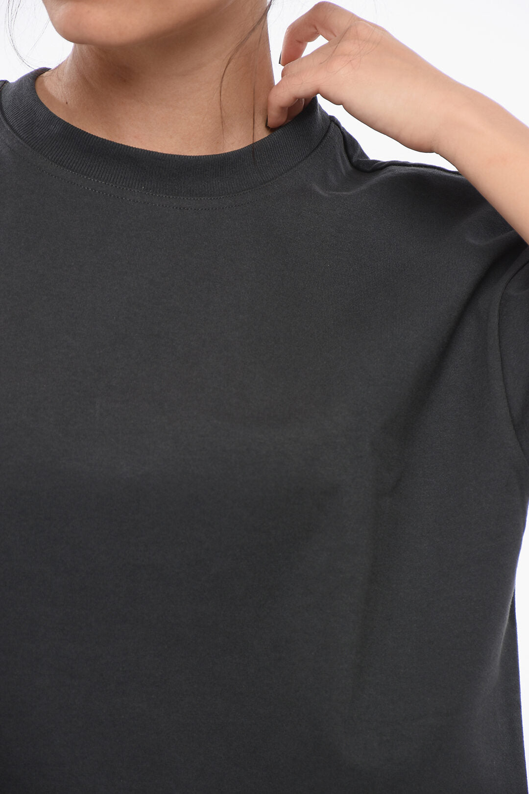 Bottega Veneta 2470~Cotton Crewneck T-Shirt with Poplin Lining