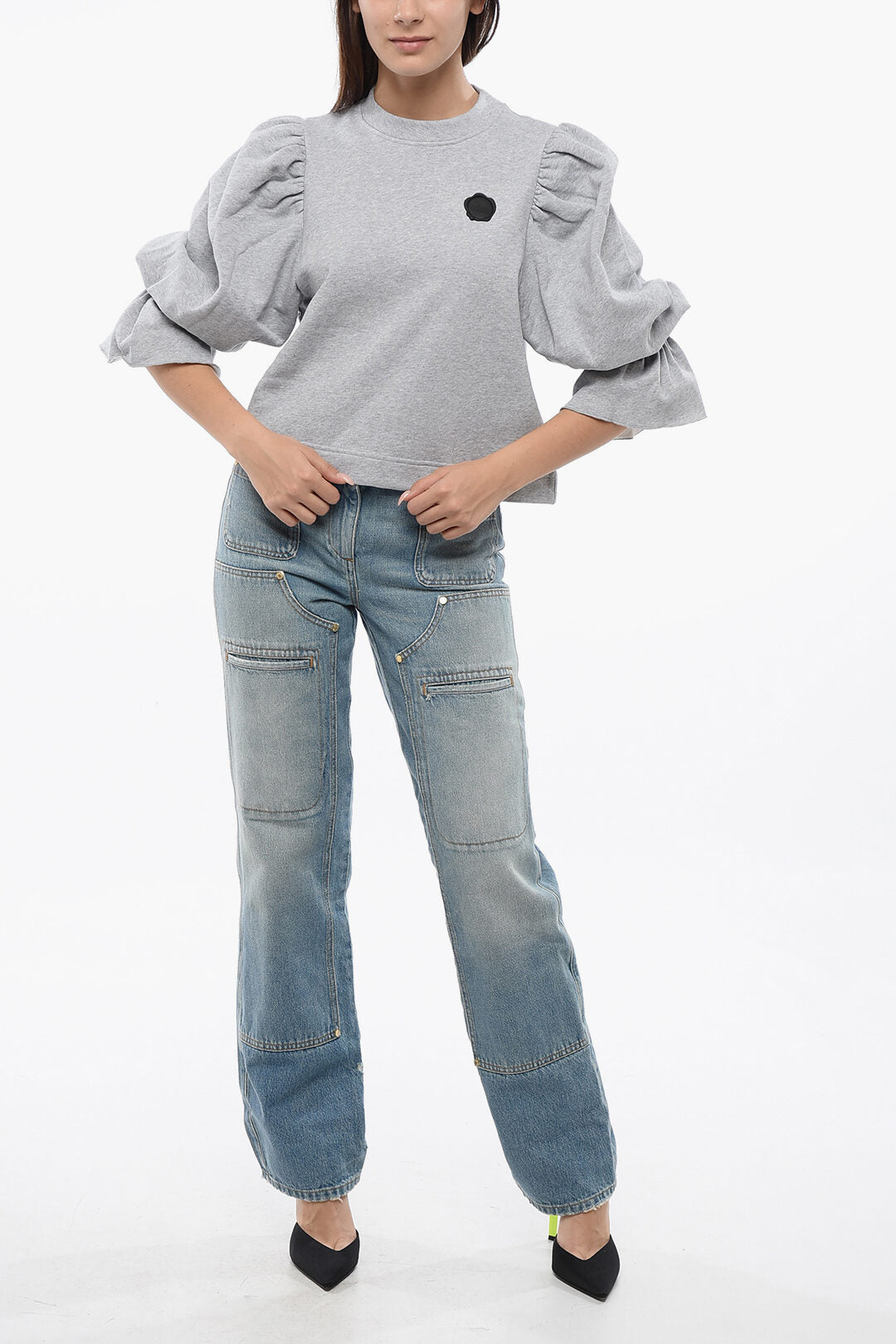 Viktor & Rolf 2470~Crewneck Sweatshirt SEAL with Puff Sleeves