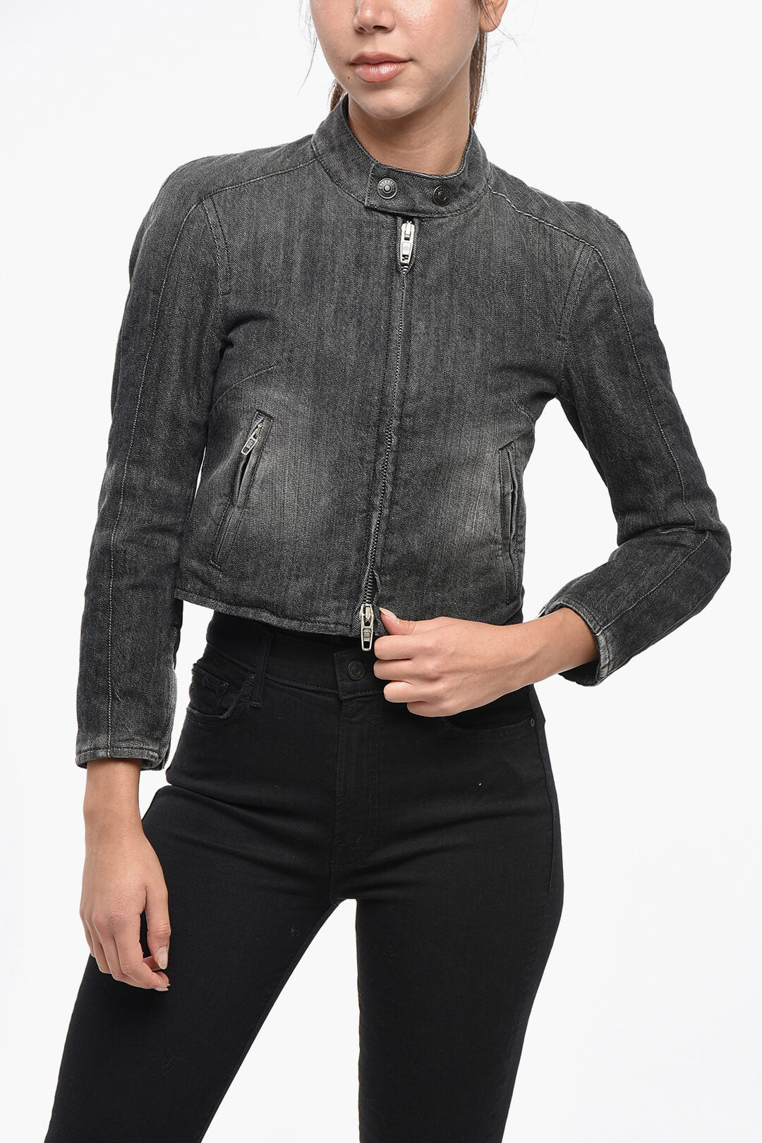 Balenciaga 2470~Crop Denim Jacket SHRUNK RACER