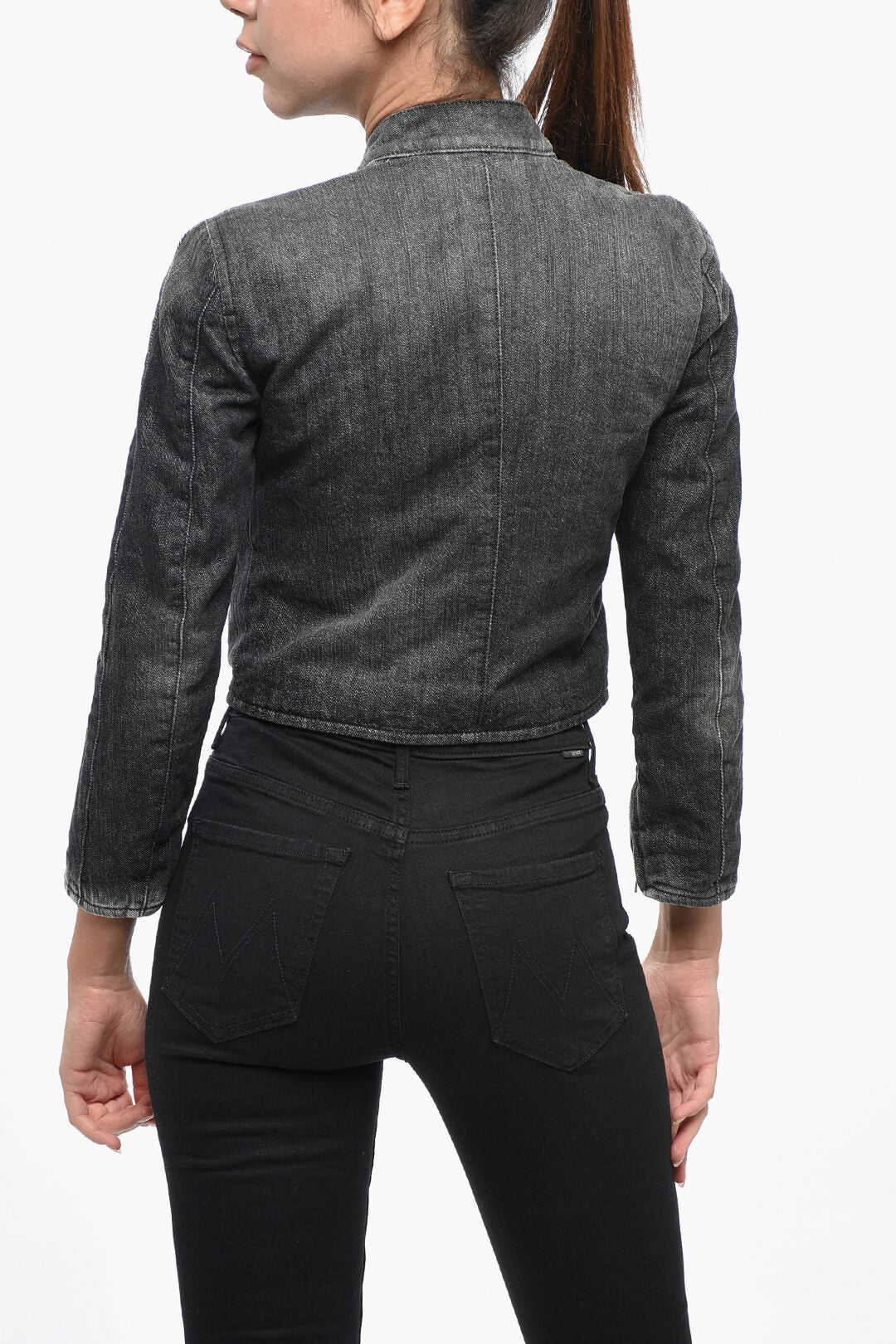 Balenciaga 2470~Crop Denim Jacket SHRUNK RACER, view 2