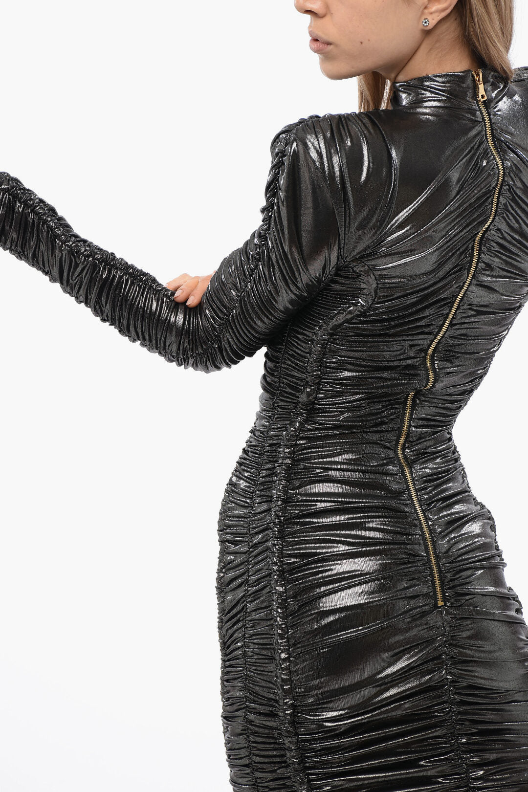 Balmain 2470~Draped Long-Sleeved Dress ROPE