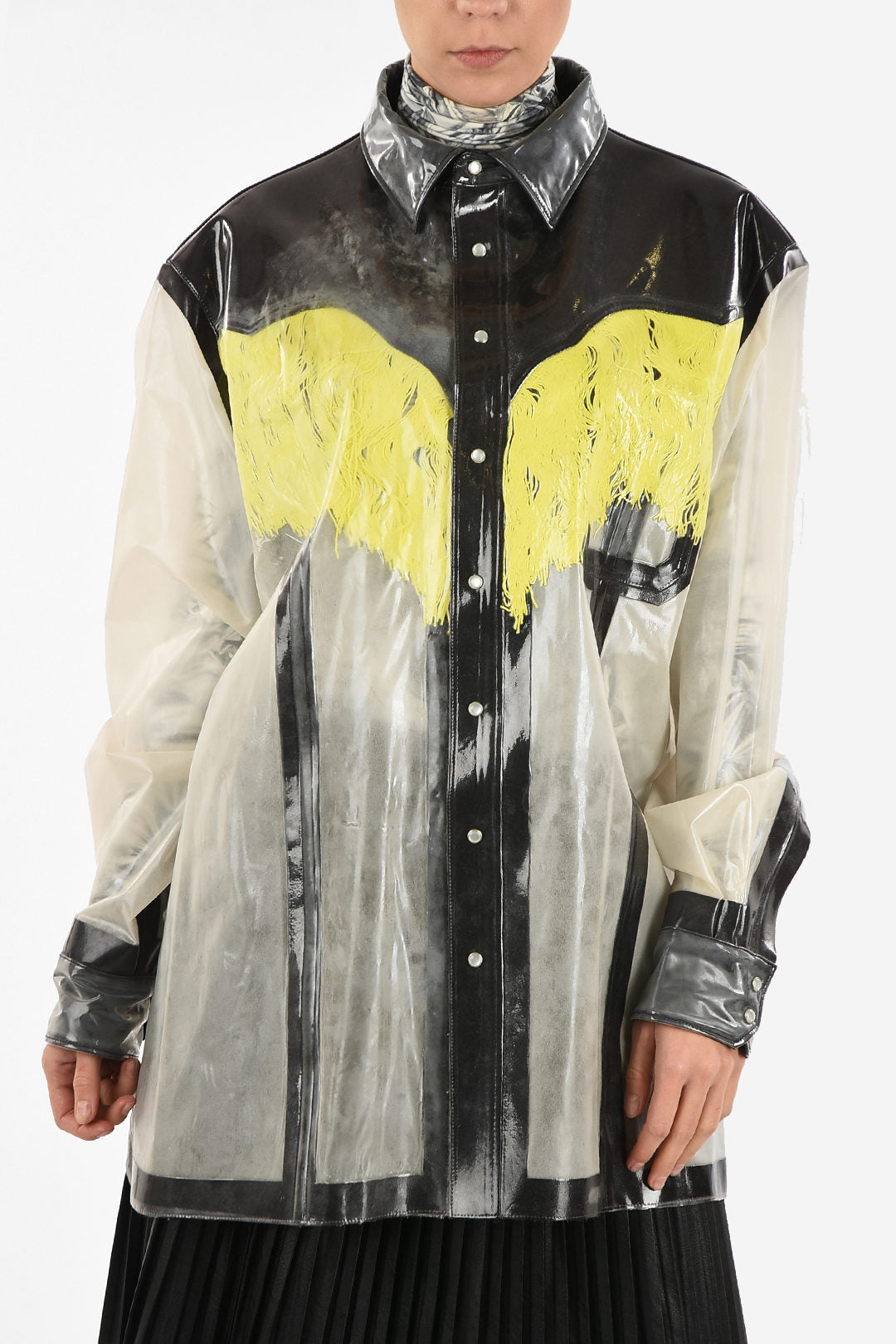 Maison Margiela 2470~MM0 Lacquered Oversize Shirt with Snap Buttons