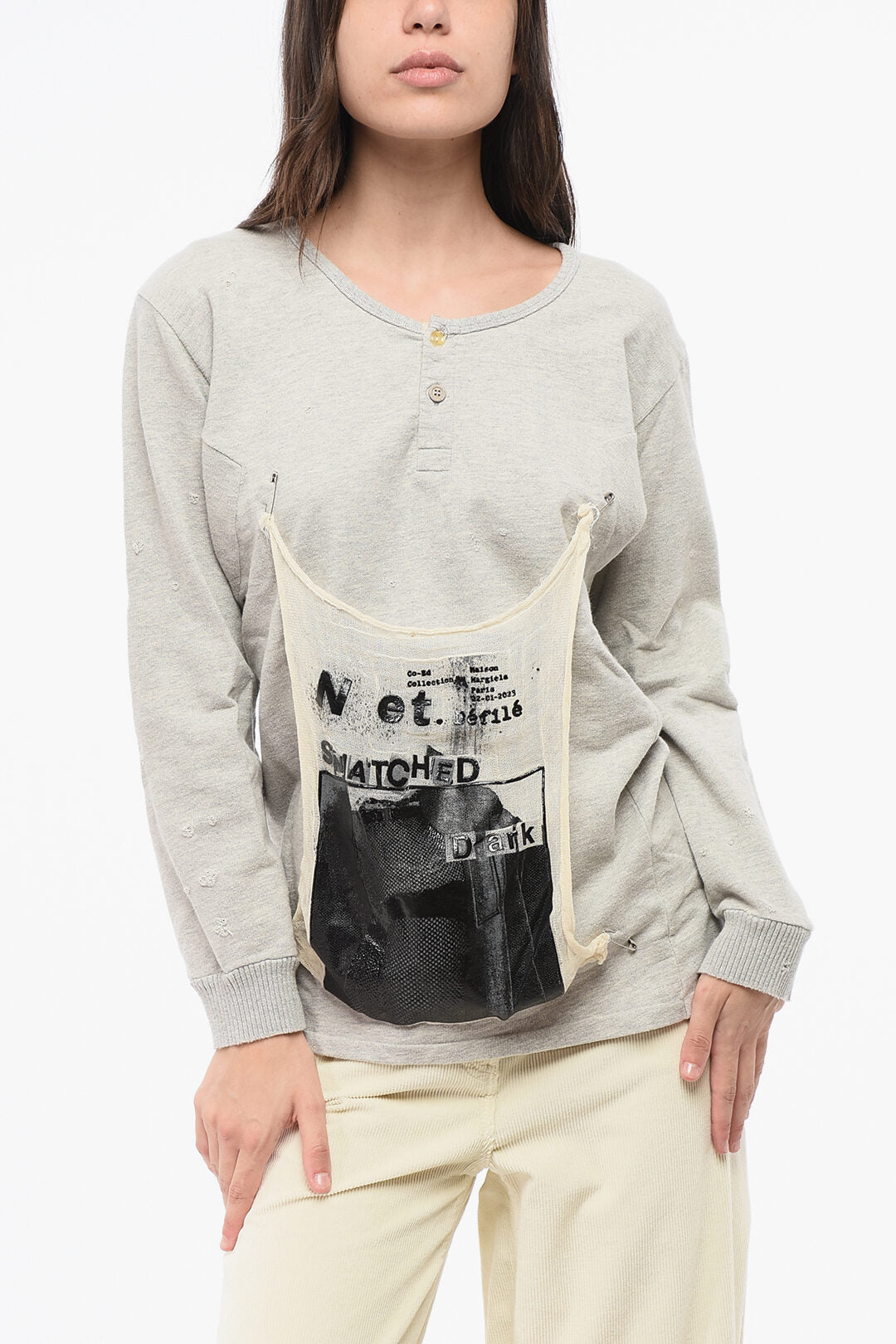 Maison Margiela 2470~MM1 MM10 Crewneck Sweatshirt with Two Buttons