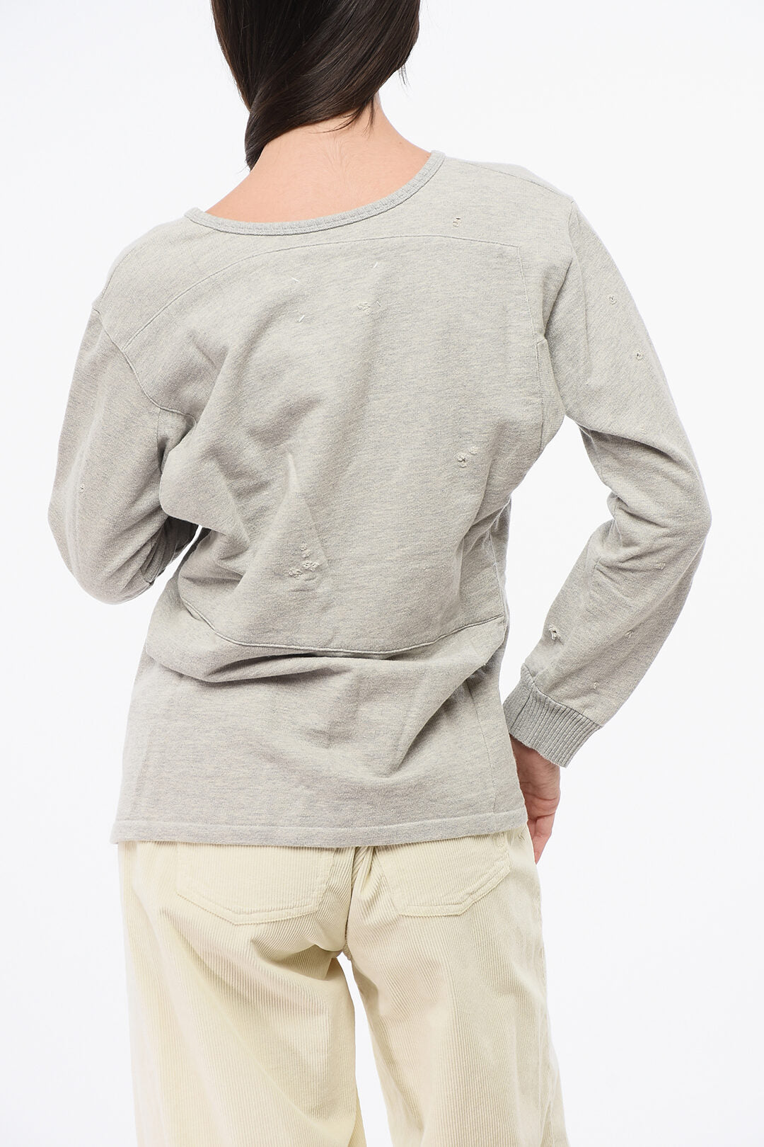 Maison Margiela 2470~MM1 MM10 Crewneck Sweatshirt with Two Buttons, view 2